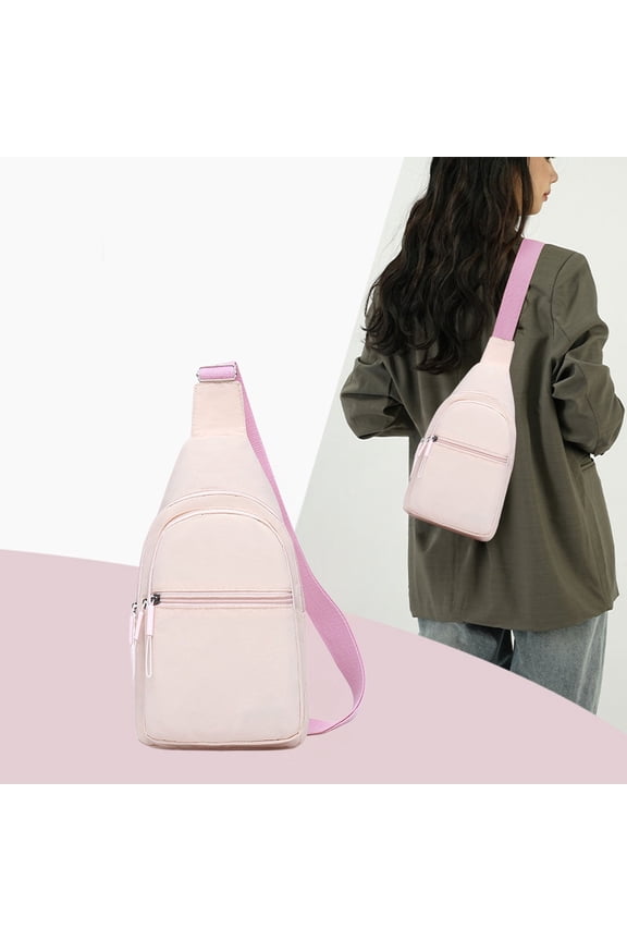 Sling Bag Small Backpack Crossbody Bag for Women,Chest Bag Daypack Cross Body Bag for Travel Hiking Outdoors - Pink
