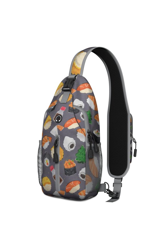 Sling Bag Sushi Hiking Sling Backpack Shoulder Backpack Travel Chest Pack for Men Women