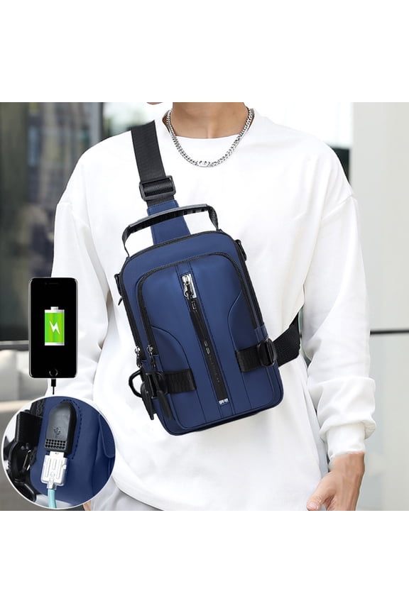 Sling Bag, Waterproof Crossbody Chest Pack with Charging Port, Lightweight Shoulder Fanny Pack for Travel, Hands-Free Hiking Backpack, Compact Organizer for Camping Essentials