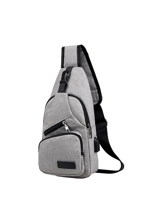 Sling Bag for Women & Men, Crossbody Chest Bag with USB & Headphone Holes, Minimalist Shoulder Pouch for Hiking, Travel, Dating - Lightweight & Trendy Outdoor Backpack