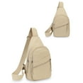 thumbnail image 1 of Sling Bag for Women Men, Trendy Crossbody Sling Bag with Adjustable Shoulder Straps, Small Sling Backpack, Multipurpose Outdoor Chest Bag for Travel Hiking Camping(Khaki), 1 of 5
