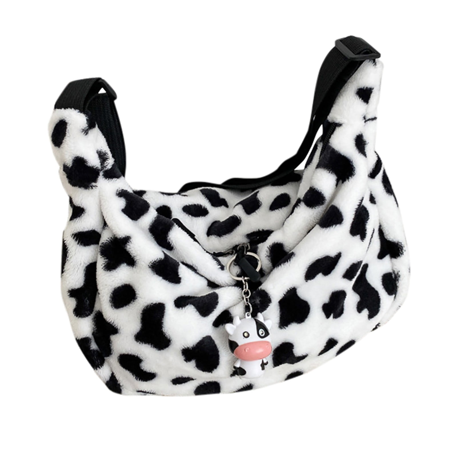 Cow print fluffy shoulder bag new arrivals