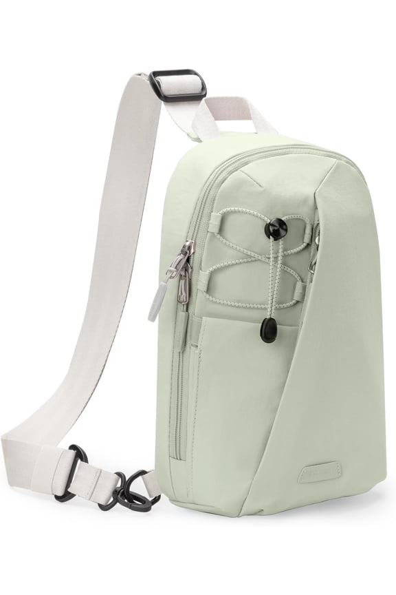 Sling Bag X-Row with RFID Blocking, Spacious Crossbody Chest Everyday Carry Bag with Quick-adjust Strap, Water-resistant Sling Backpack for Men, Women, Travel, Cycling, Hiking, Green