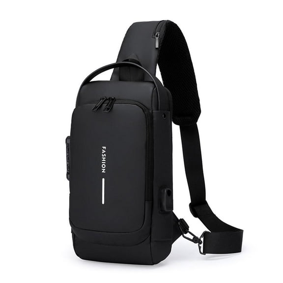 Sling Bag for Men Anti-Theft Crossbody Bag Large Capacity Waterproof Rechargeable Chest Backpack for Daily Use