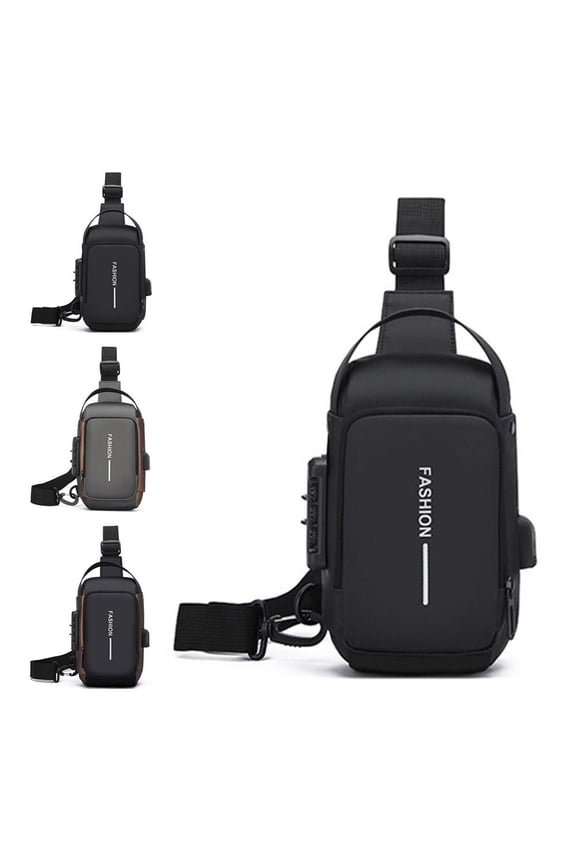 Sling Bag for Men Anti-Theft Crossbody Bag Large Capacity Waterproof Rechargeable Chest Backpack for Daily Use