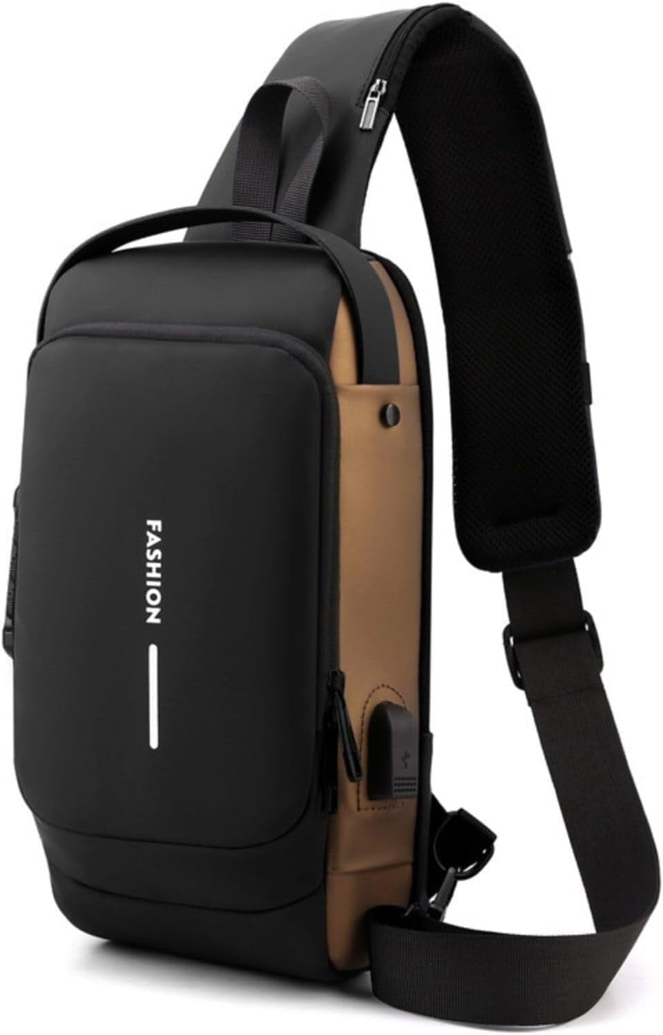 Sling Bag for Men Anti-Theft USB Crossbody Backpack Waterproof Chest Daypack