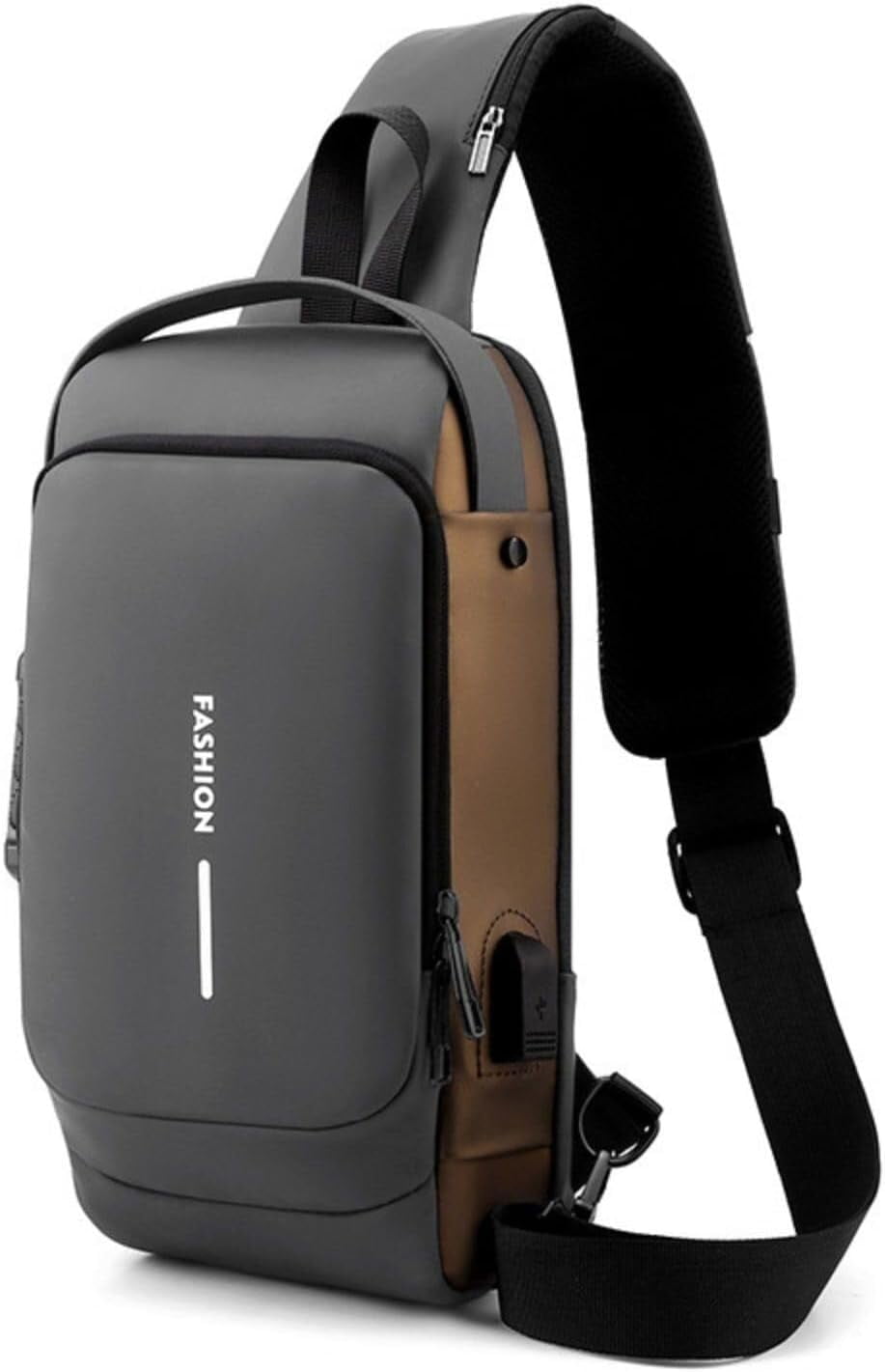 Sling Bag for Men Anti-Theft USB Crossbody Backpack Waterproof Chest Daypack