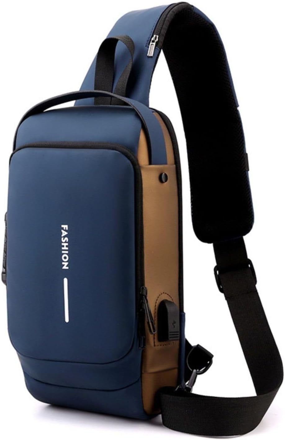 Sling Bag for Men Anti-Theft USB Crossbody Backpack Waterproof Chest Daypack