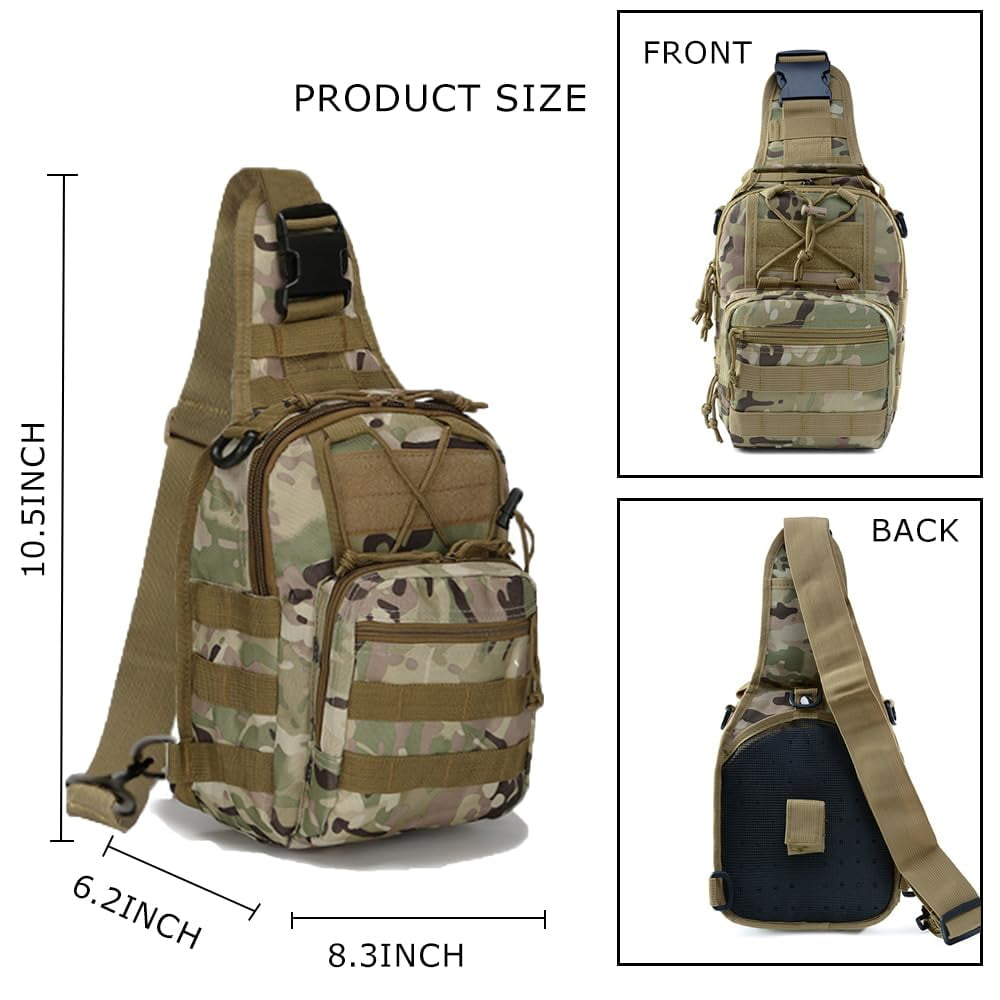 Sling Bag for Men, Crossbody Bag Men, Nylon Small Shoulder Bag, Pack Chest Bag for Men, Outdoor Sports Bag for Men, Waterproof Cross-Body Bag, Black