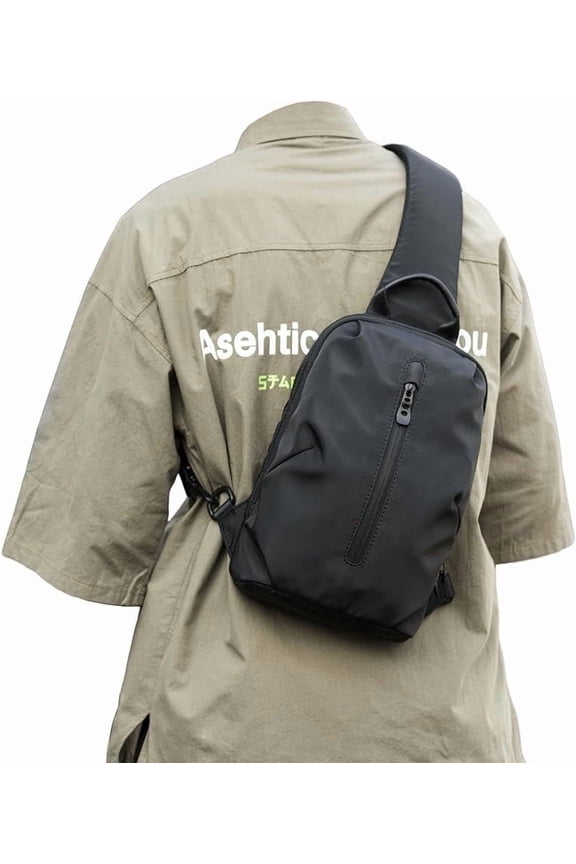 Sling Bag for Men Crossbody Side Bag Man Sling Backpack Waterproof Black Small Bag Anti Theft for Motorcycle Hiking Travel
