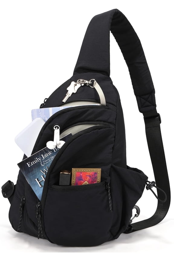 Sling Bag for Women, Anti- RFID Nylon Crossbody Purse with Adjustable Strap for Travel & Shopping