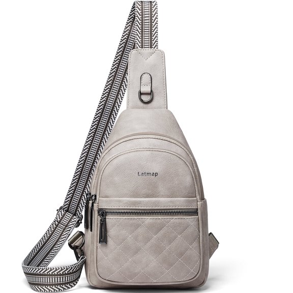 Sling Bag for Women Crossbody Fanny Pack - Lightweight Waterproof Faux Leather Purse for Travel Hiking Running Hands-Free