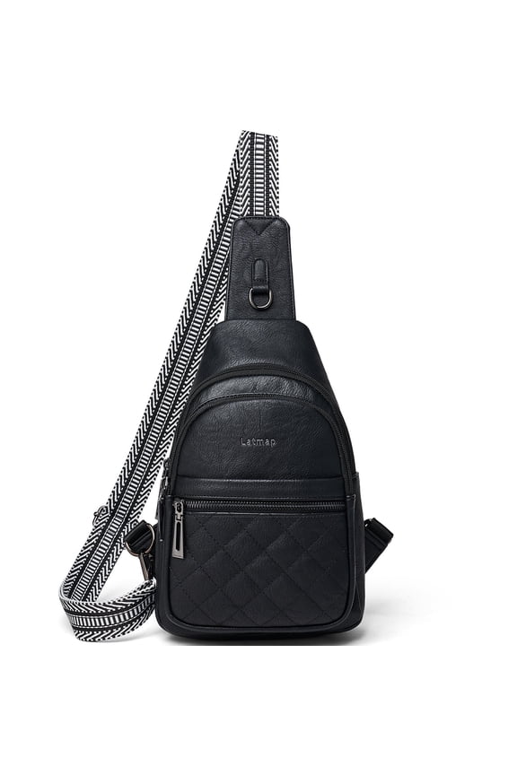 Sling Bag for Women Crossbody Fanny Pack - Lightweight Waterproof Faux Leather Purse for Travel Hiking Running Hands-Free