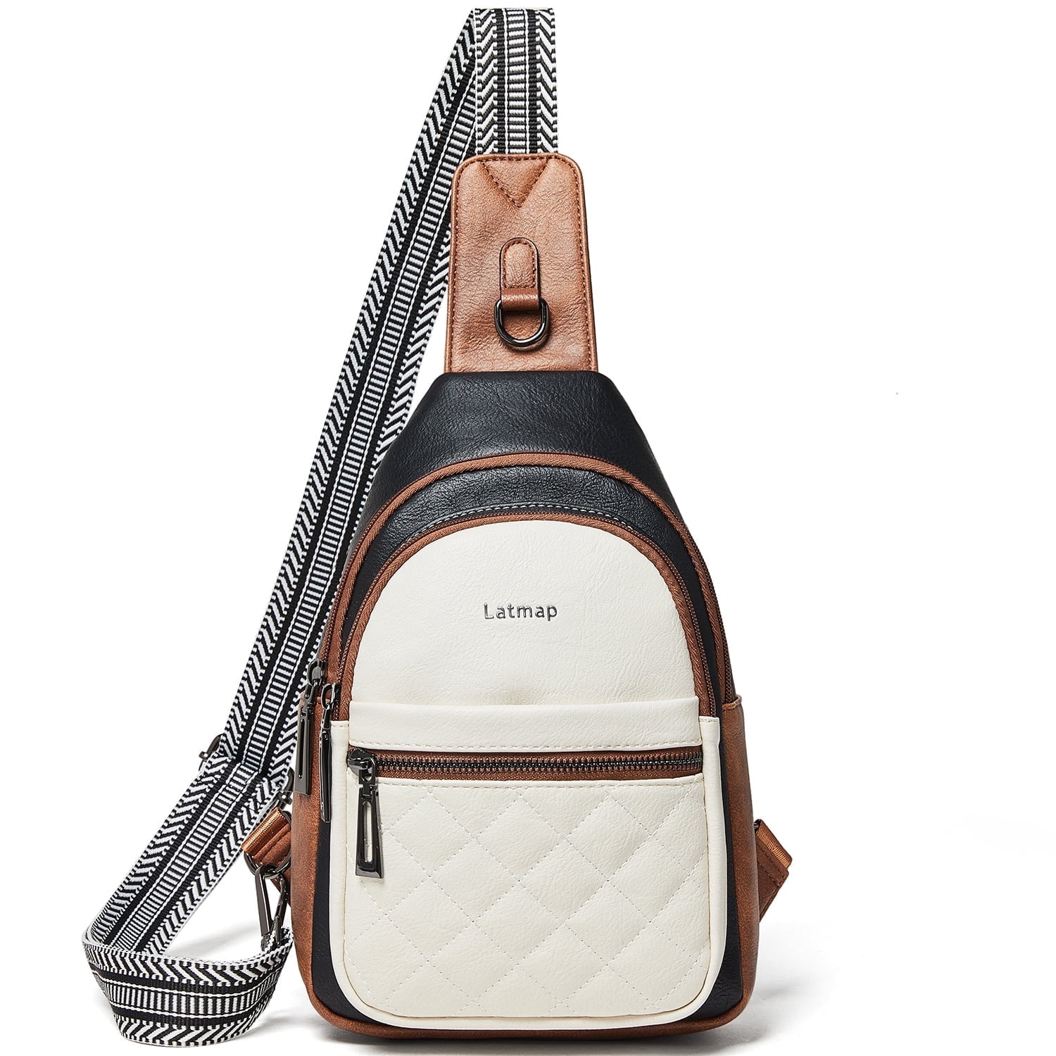 Sling Bag for Women Crossbody Fanny Pack - Lightweight Waterproof Faux Leather Purse for Travel Hiking Running Hands-Free
