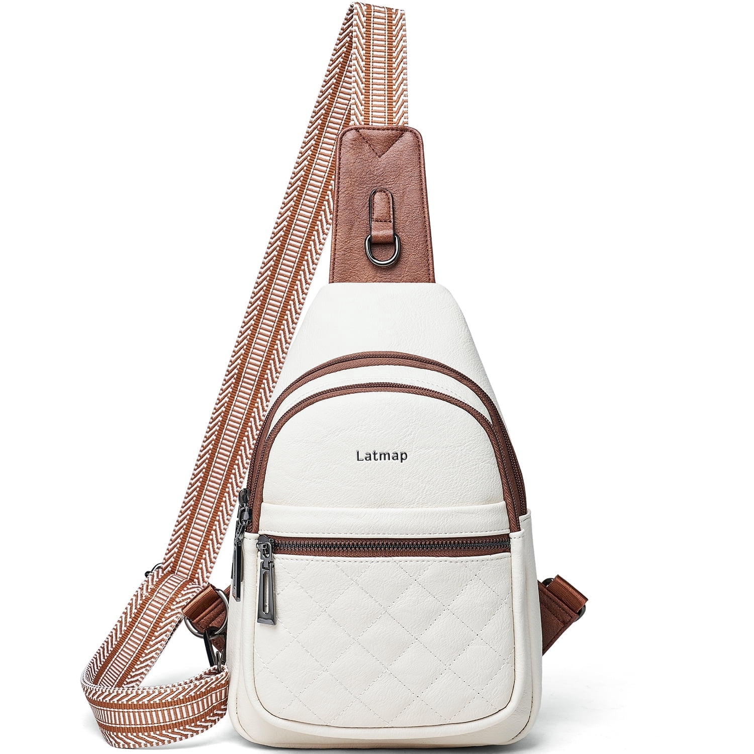 Sling Bag for Women Crossbody Fanny Pack - Lightweight Waterproof Faux Leather Purse for Travel Hiking Running Hands-Free