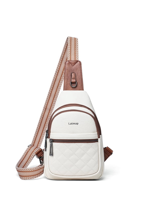 Sling Bag for Women Crossbody Fanny Pack - Lightweight Waterproof Faux Leather Purse for Travel Hiking Running Hands-Free