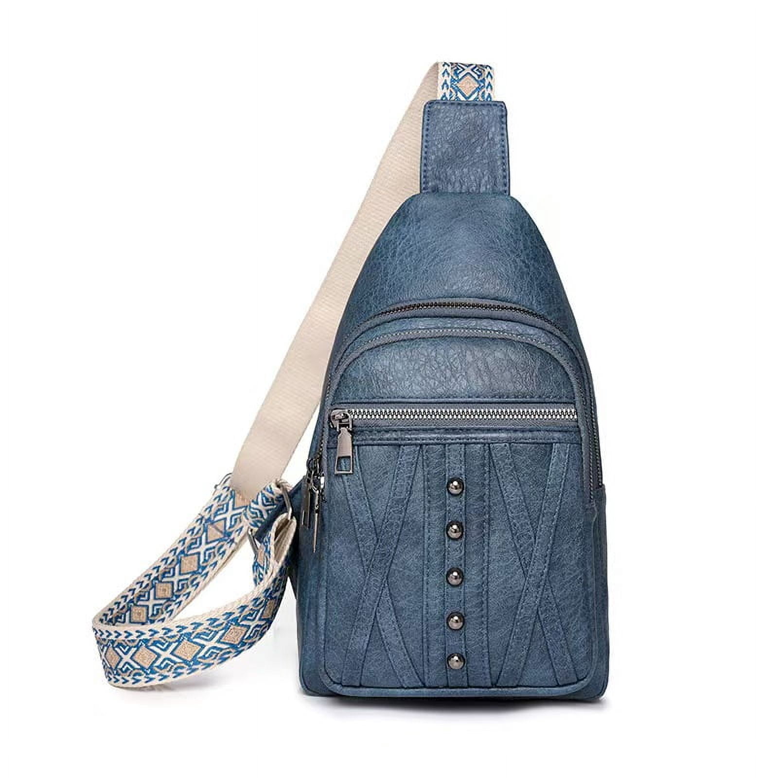 Sling Bag for Women Crossbody, Leather Cross Body Fanny Packs for Women, Trendy Chest Bag for Travel and Daily Use
