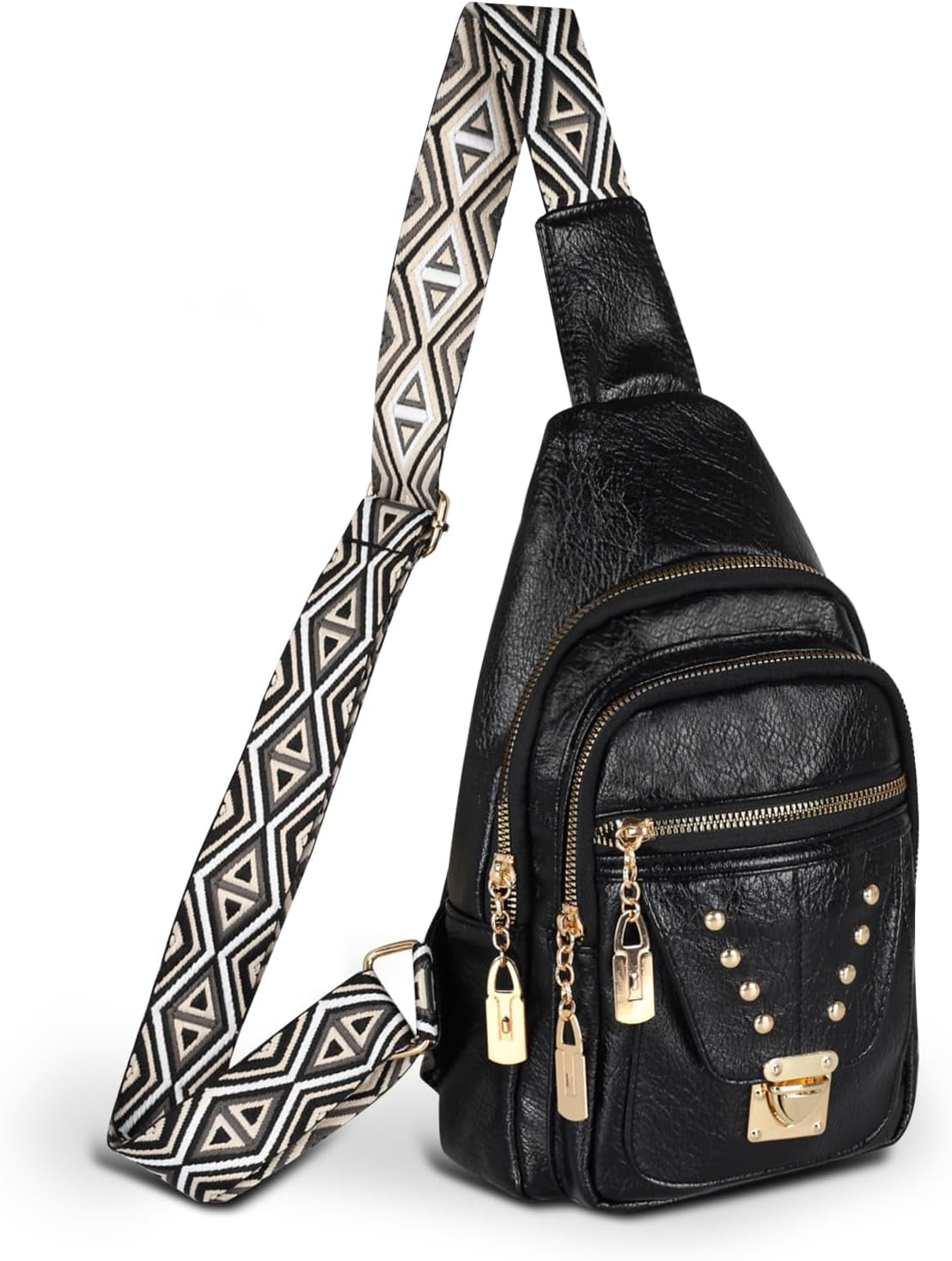 Sling Bag for Women Crossbody, Leather Cross Body Fanny Packs for Women, Trendy Chest Bag for Travel and Daily Use