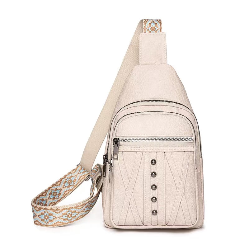 Sling Bag for Women Crossbody, Leather Cross Body Fanny Packs for Women, Trendy Chest Bag for Travel and Daily Use