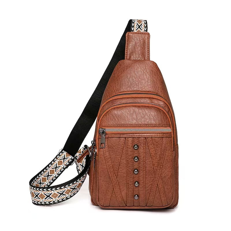 Sling Bag for Women Crossbody, Leather Cross Body Fanny Packs for Women, Trendy Chest Bag for Travel and Daily Use