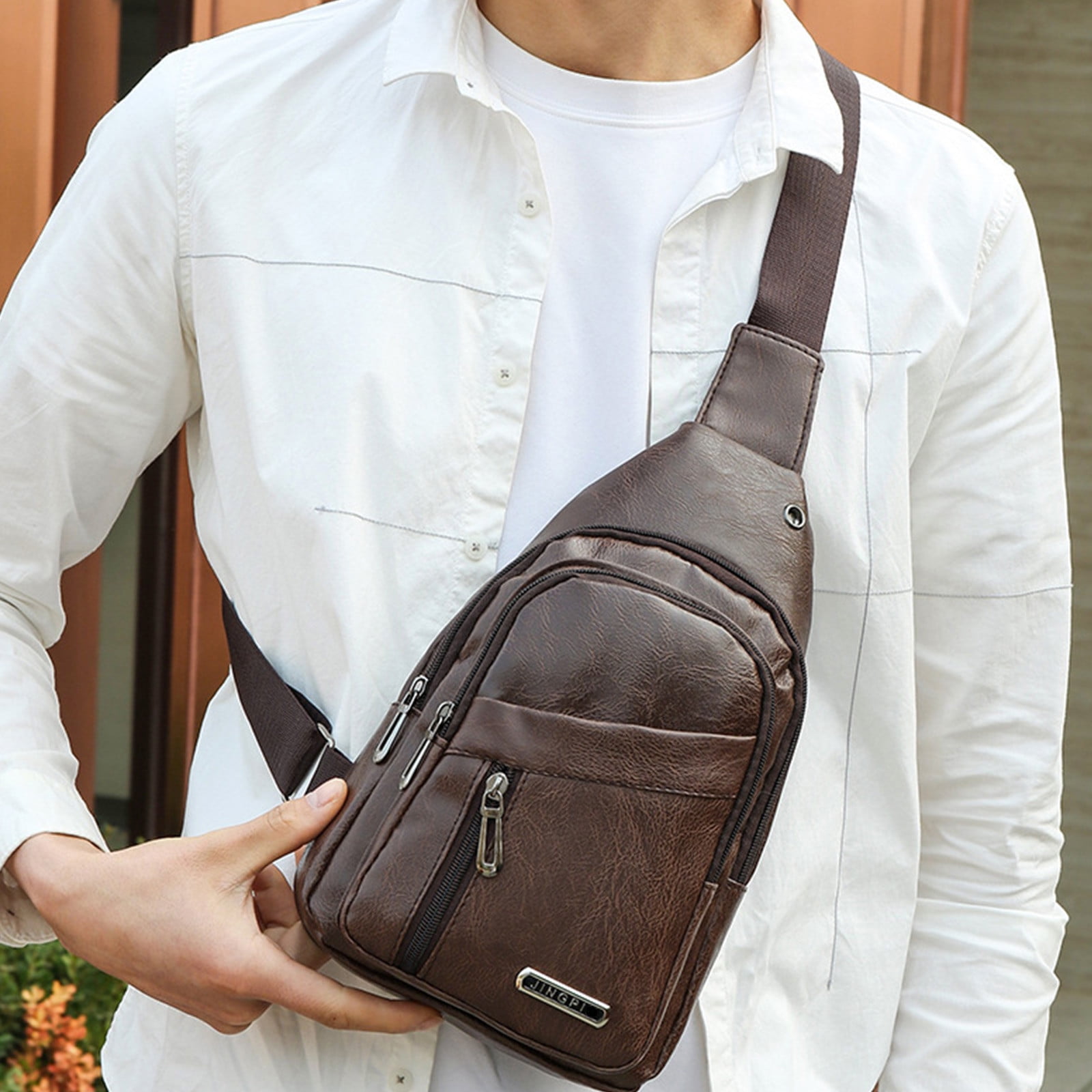 Amazon.com: Women's Casual PU Chest Bag Single Shoulder