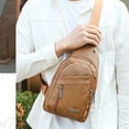 thumbnail image 1 of Sling Bag for Women Men, Leather Small Backpack, Fanny Pack, Crossbody Chest Bags, Purse Waterproof Sling Bag for Women-Yellow&6.69*11.81*1.96inch, 1 of 8