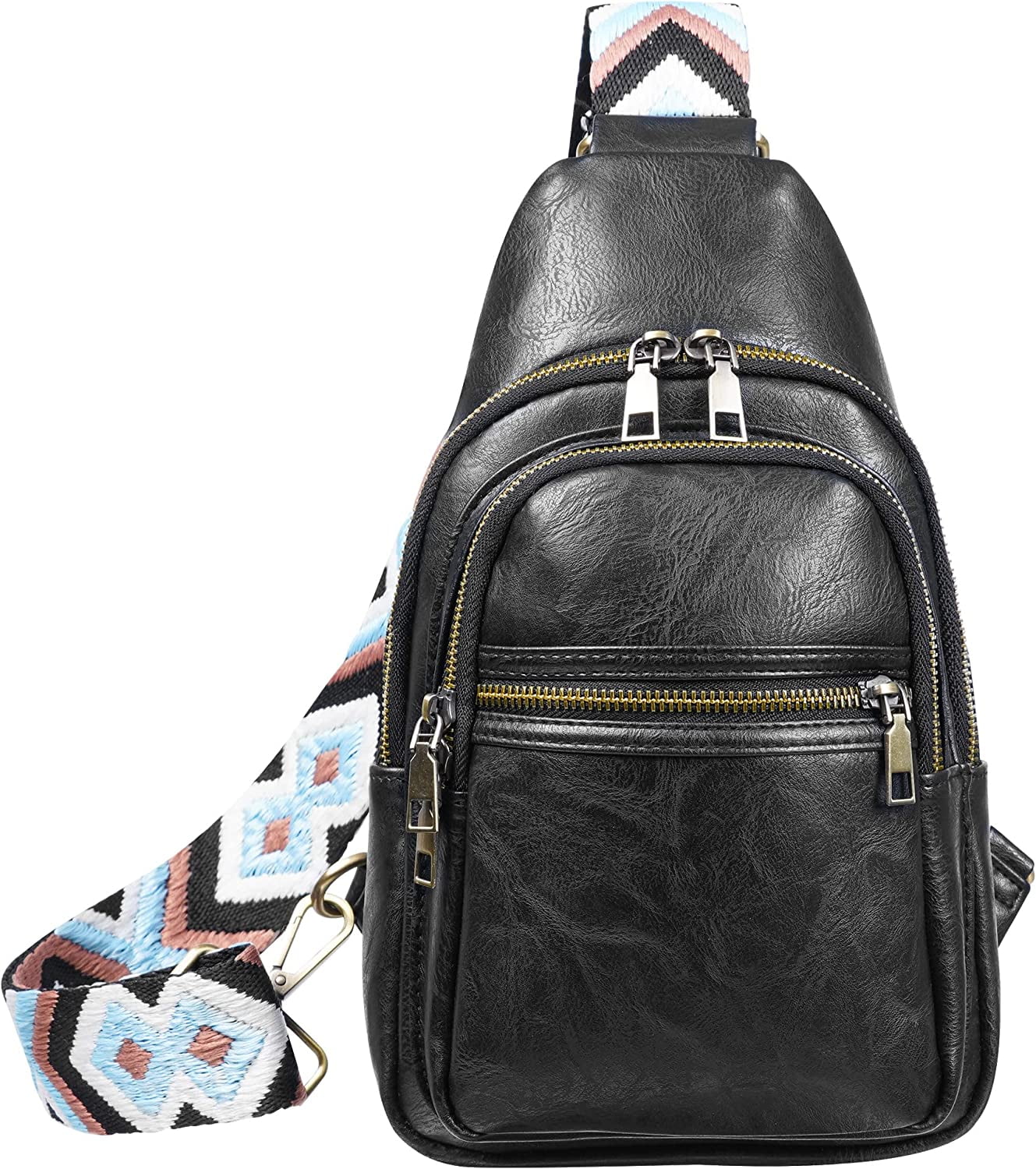 Sling Bag for Women PU Leather Sling Bags for Women Crossbody Fashion Sling Backpack Multipurpose Chest Bag for Women