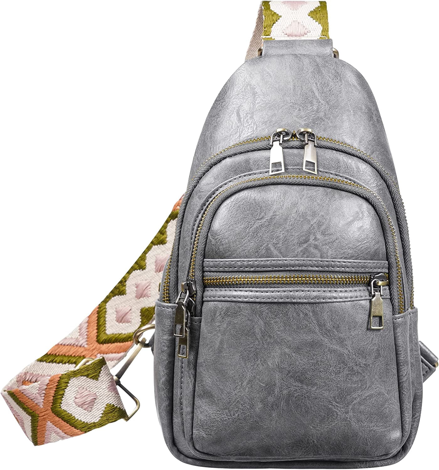 Sling Bag for Women PU Leather Sling Bags for Women Crossbody Fashion Sling Backpack Multipurpose Chest Bag for Women