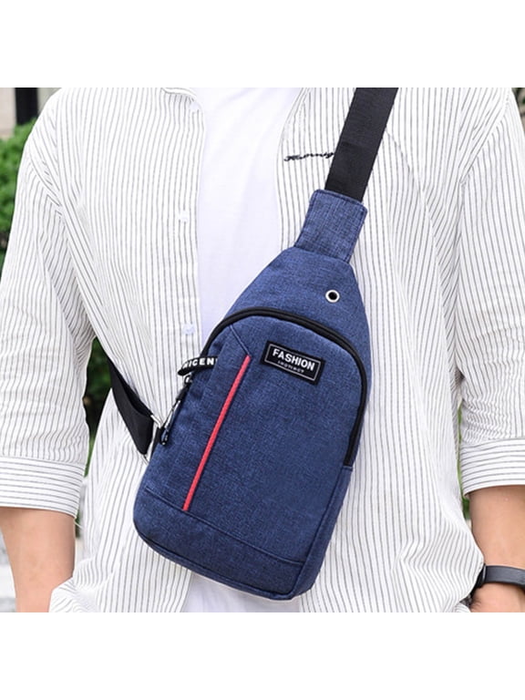 Sling Bags for Men Crossbody Strap Bag Crossbody Backpack With With Headphone Hole Strap Backpack Hiking Backpack Multipurpose Crossbody Chest Bag Crossbody Purses and Handbags