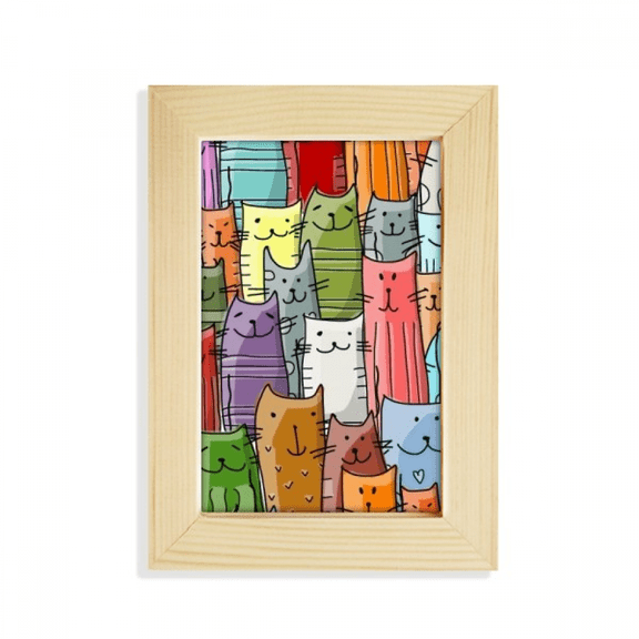 Sling Cartoon Cute Cat Protect Animal Pet Lover Desktop Display Photo Frame Picture Art Painting 5x7 inch