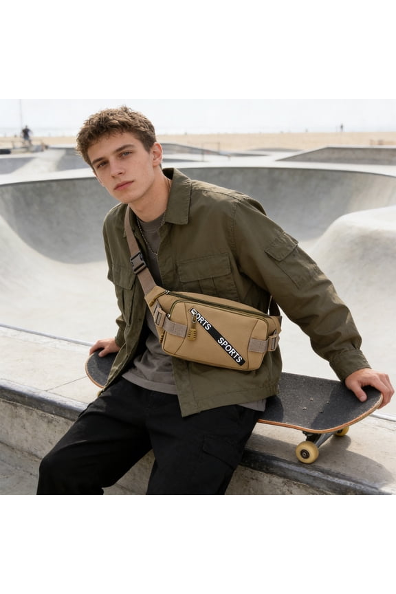 Sling Chest Bag Crossbody Backpack Multi Layer Storage Large Capacity Travel Hiking Running Waist Pack Adjustable Strap Casual Outdoor Daypack for Men Women Commuting Cycling Gym Everyday Carry