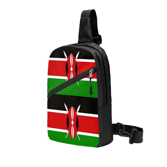 Sling Crossbody Backpack Africa Kenyans-Flag Collapsible Chest Shoulder Cross Body Bag Daypack for Women Men