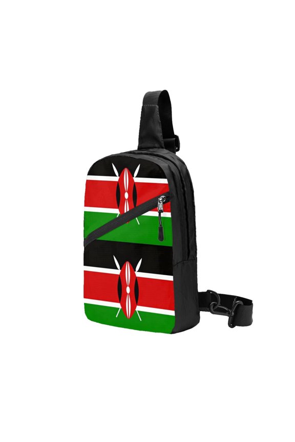 Sling Crossbody Backpack Africa Kenyans-Flag Collapsible Chest Shoulder Cross Body Bag Daypack for Women Men