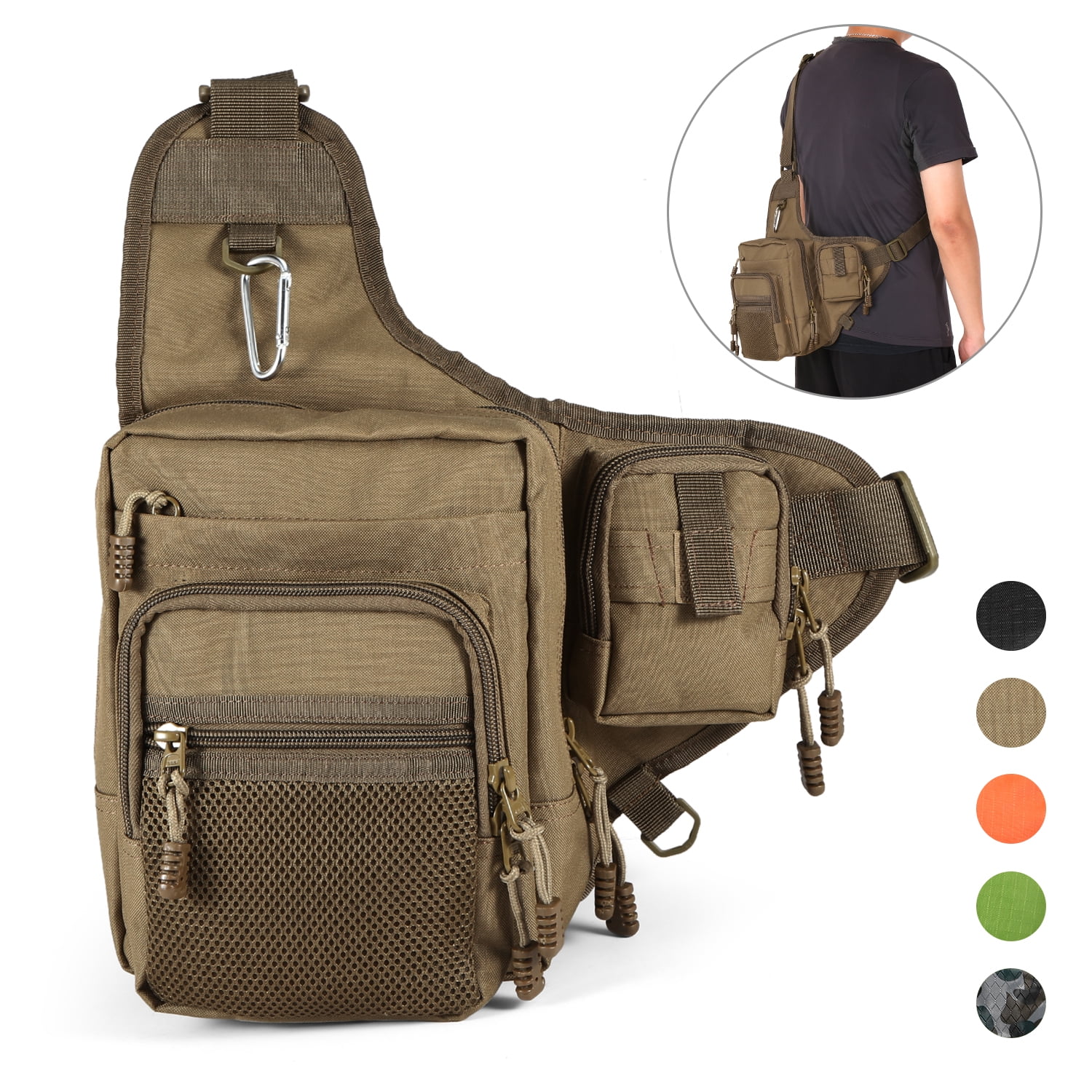 Tactical Fishing Tackle Bag Sling Storage Pack Cross Body Sling