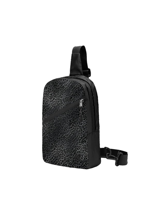 Sling Crossbody Backpack Cheetah Black Leopard Collapsible Chest Shoulder Cross Body Bag Daypack for Women Men