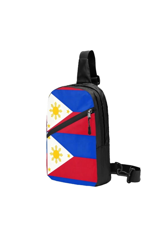 Sling Crossbody Backpack Filipino Flag Collapsible Chest Shoulder Cross Body Bag Daypack for Women Men