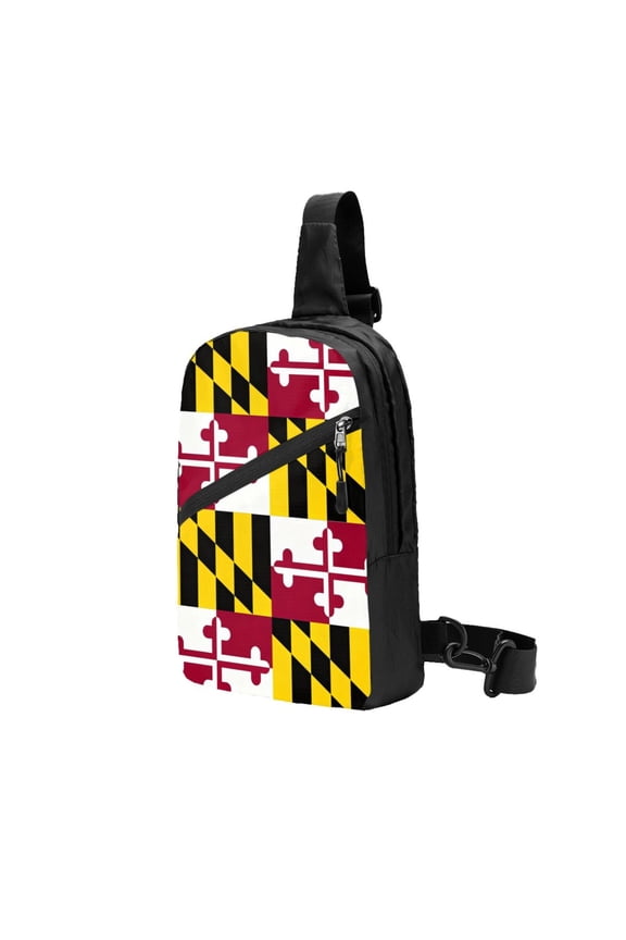 Sling Crossbody Backpack Flag Of Maryland Collapsible Chest Shoulder Cross Body Bag Daypack for Women Men
