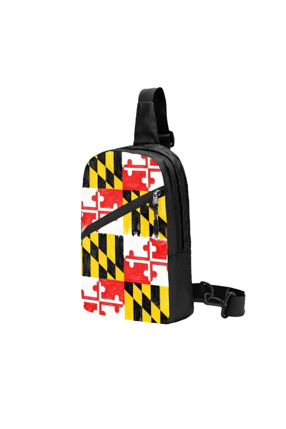 Sling Crossbody Backpack Flag Of Maryland Pattern Collapsible Chest Shoulder Cross Body Bag Daypack for Women Men