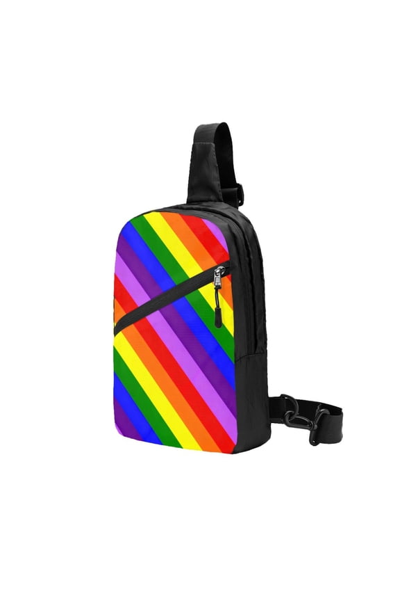Sling Crossbody Backpack Gay-Pride Flag Collapsible Chest Shoulder Cross Body Bag Daypack for Women Men
