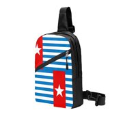 Sling Crossbody Backpack West Papua National Flag Collapsible Chest Shoulder Cross Body Bag Daypack for Women Men