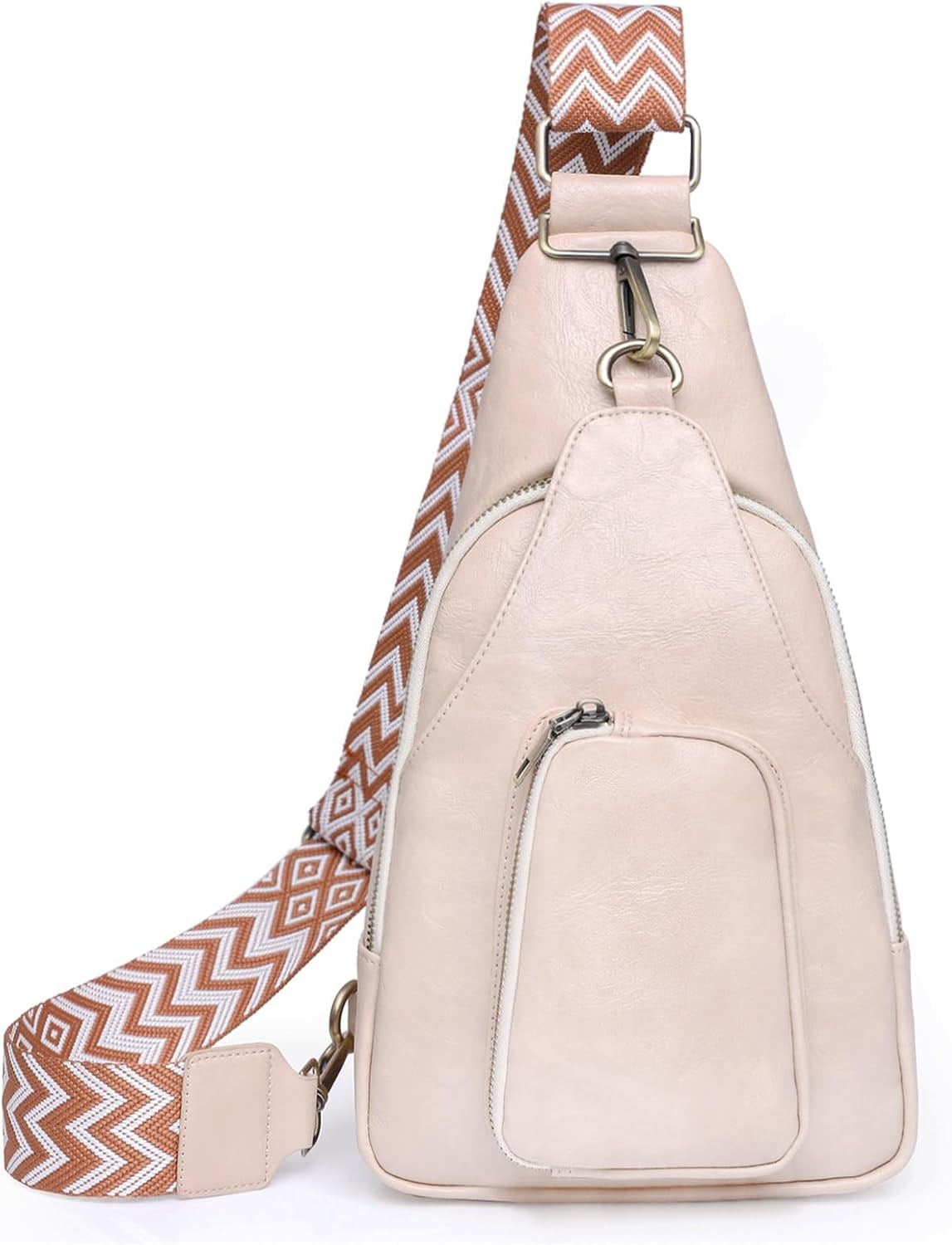Sling Leather Bags For Women Crossbody Small Fanny Pack Purses Chest Bags With Guitar Strap For Lady