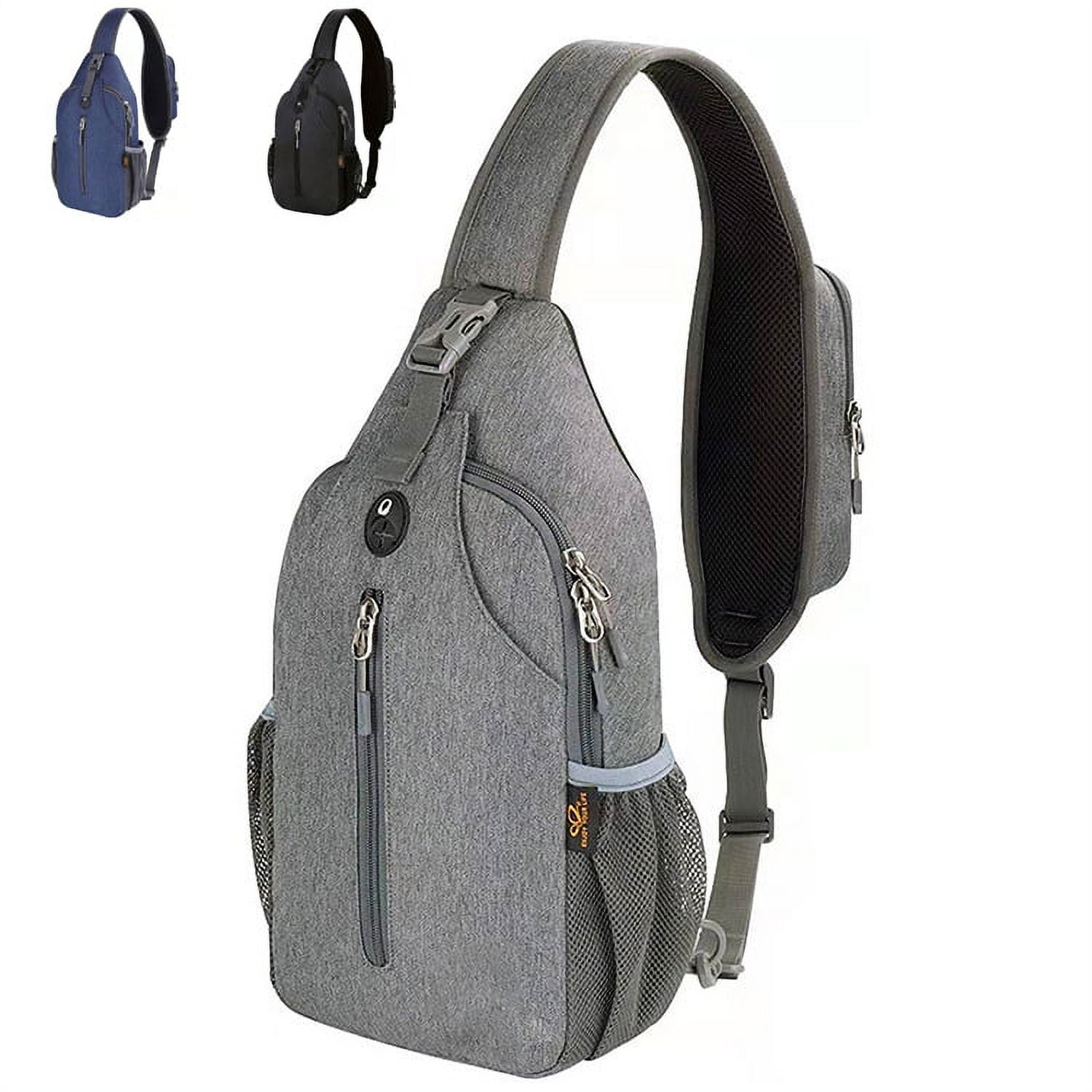 Sling Shoulder Bag, Large Crossbody Bag Gym Backpack(Gray)