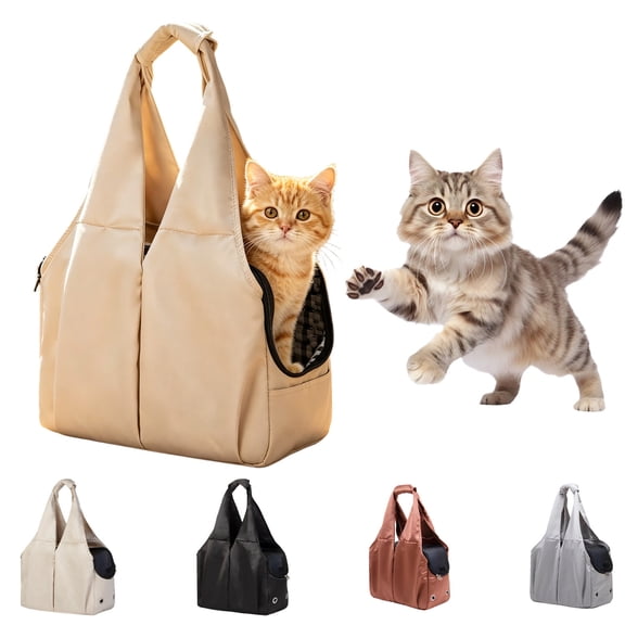 Sling Shoulder Carry Pet Bag Large Capacity • Breathable Travel Carrier Tote • Thick Support Base, Secure Buckle, Multiple Pockets, Washable Pad, Comfy Strap
