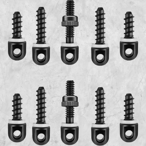 Sling Swivel Studs, Wood Screw Studs black 10 Pieces 1 black 10 Pieces 1
