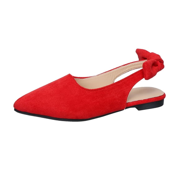 Slingback Flats for Women Pointed Toe Comfort Womens Flats with Bow Women's Fashion Casual New Style Solid Color Temperament Pointed Toe Sandals Summer Soft Bottom No Tired Feet Flat Shoes