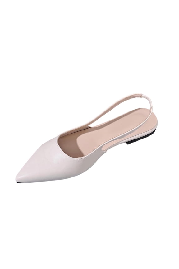 Slingback Flats for Women Closed Pointed Toe Ankle Strap Flat Shoes Casual Comfortable office Dressy Shoes Beige 5.5(36)