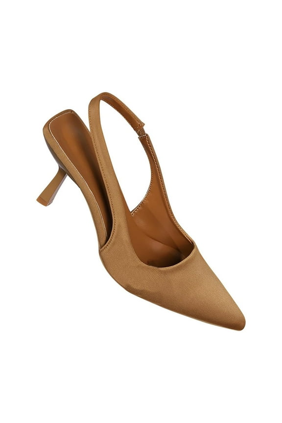 Slingback Wedding Heels for Women Sexy Pumps Bridal Velvet Heel Closed Pointed Toe Pumps Shoes with Buckle Prom Dating Party Working Dress Shoes