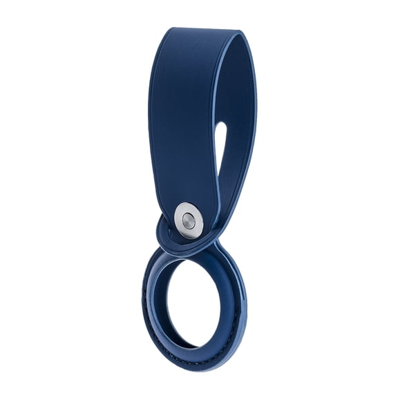 Slinger Protective PU Leather Loop Holder Tracker Cover Compatible with Apple New AirTag (Blue)