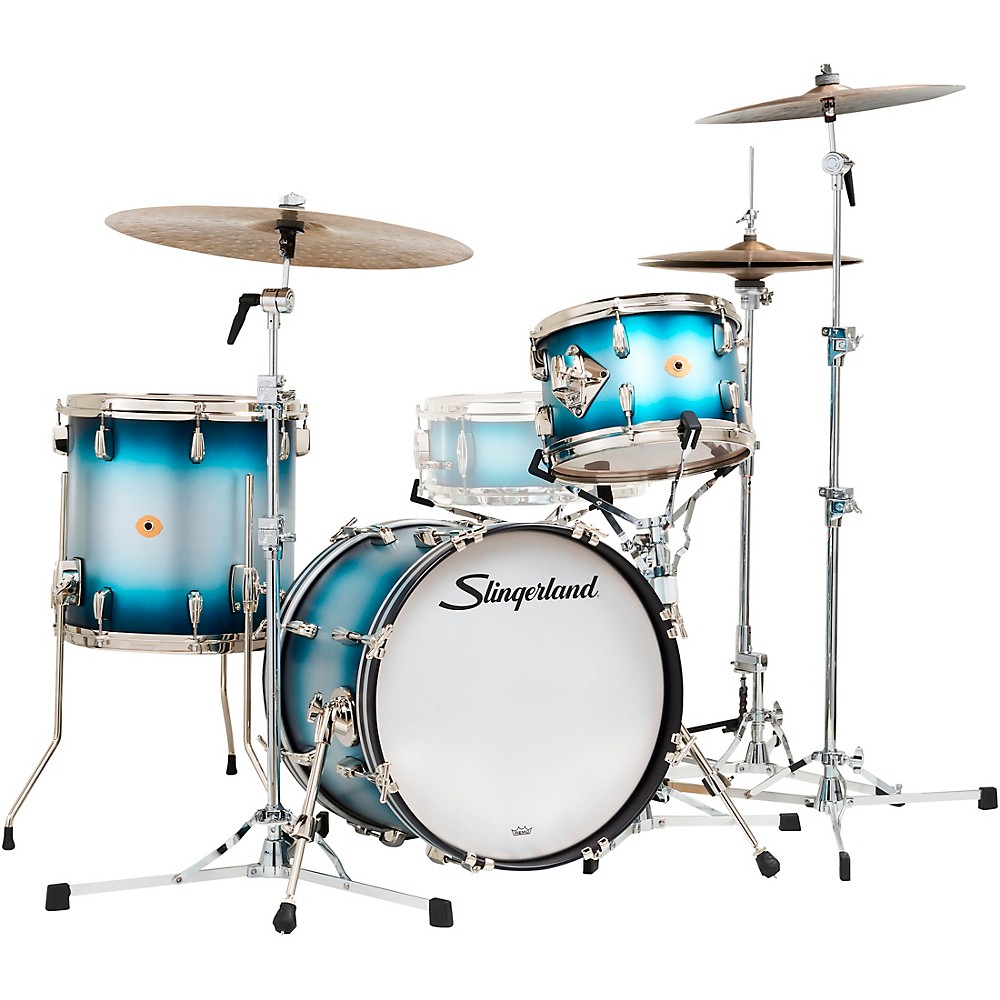 Slingerland Radio King 3-Piece Drum Shell Pack With 18" Bass Drum - Blue and Silver Lacquer
