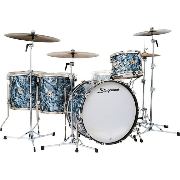 Slingerland Radio King 4-Piece Shell Pack With 24" Bass Drum & Snare Drum Black Diamond Pearl